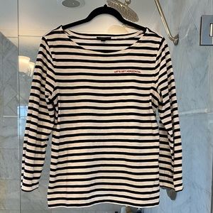 Jcrew striped boatneck 3/4 shirt